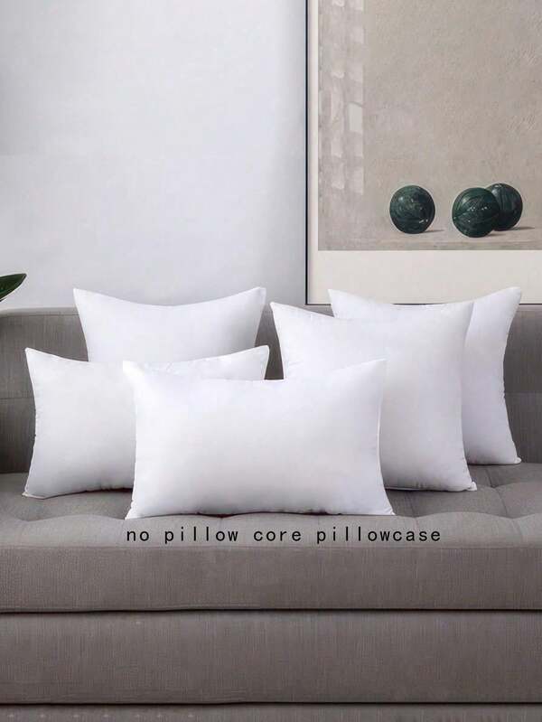 1pc/2pcs/4pcs White Pillowcase, Soft Brushed Pillow Cover, High Quality Cushion Cover, Zipper Closure, Washable, DIY Painting, Suitable For Sofa, Living Room, Bedroom Home Decor, No Pillow Insert
